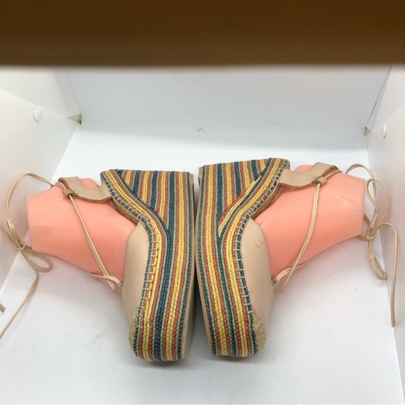 Jeffrey Campbell Womens Sz 8‎ Leather Espadrille Platform Wedge Shoe Ankle Strap - Picture 4 of 16